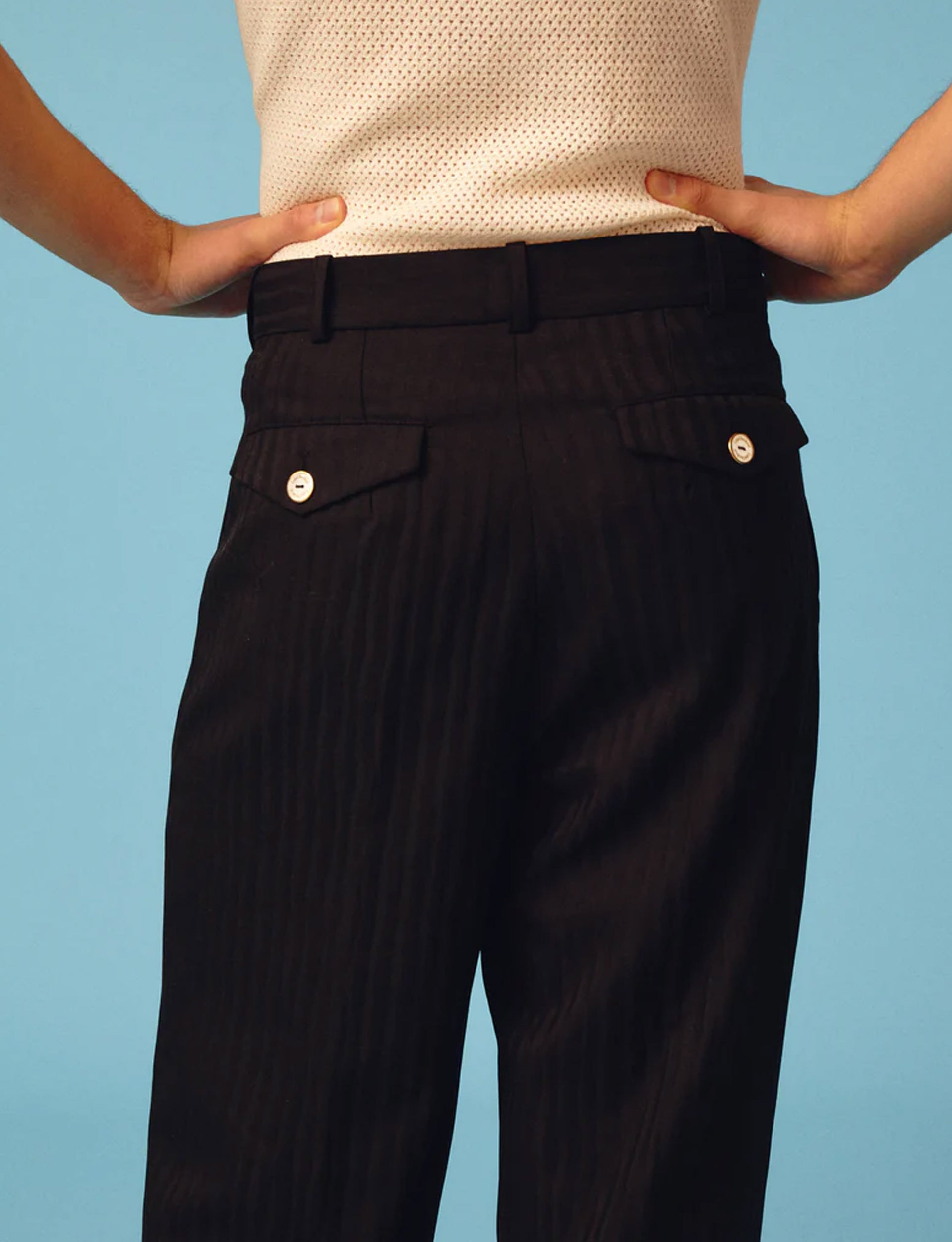 LATE CHECKOUT Black ZEBRA Trousers