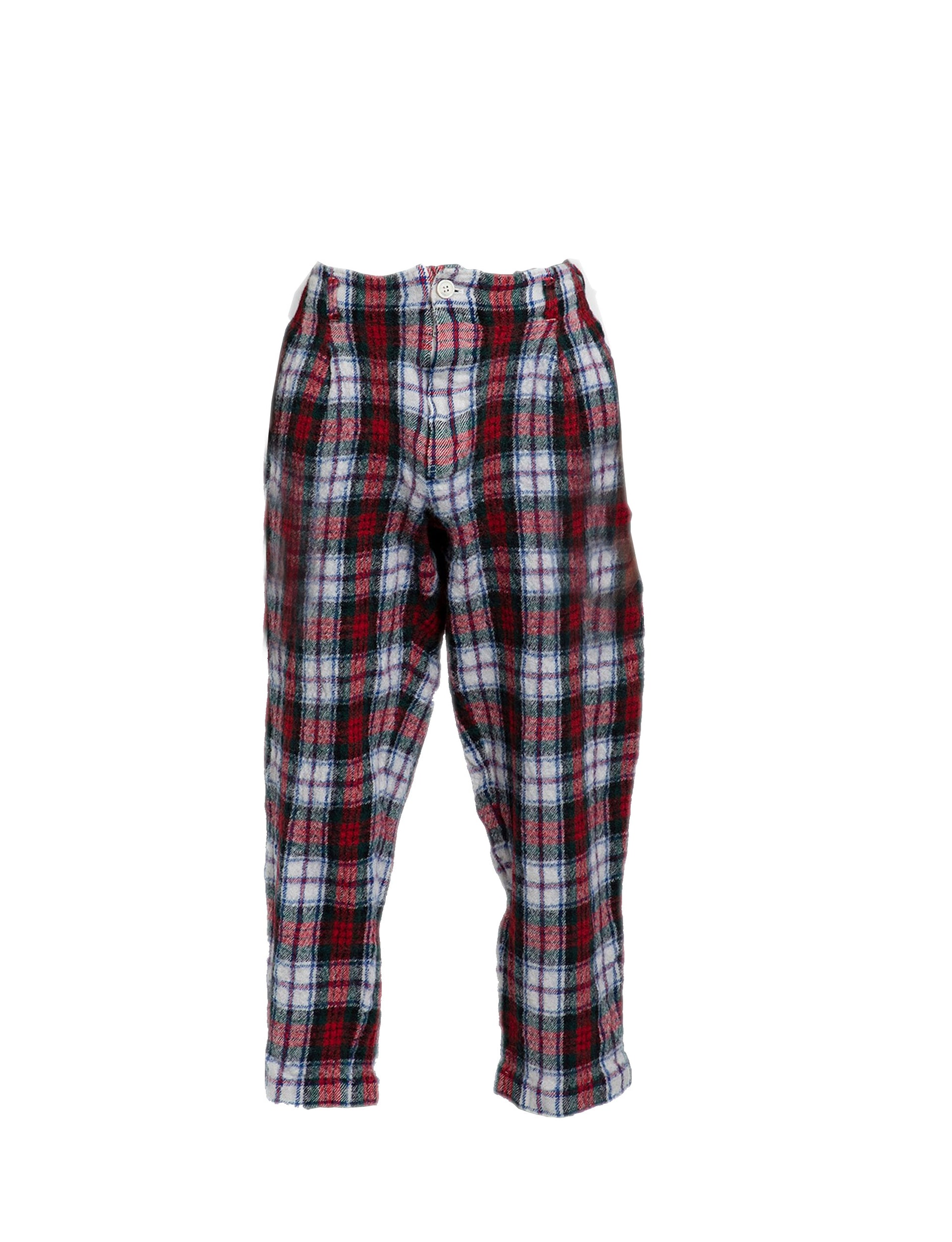 COMME DES GARÇONS SHIRT MENS PANTS CHECK RED / WHITE