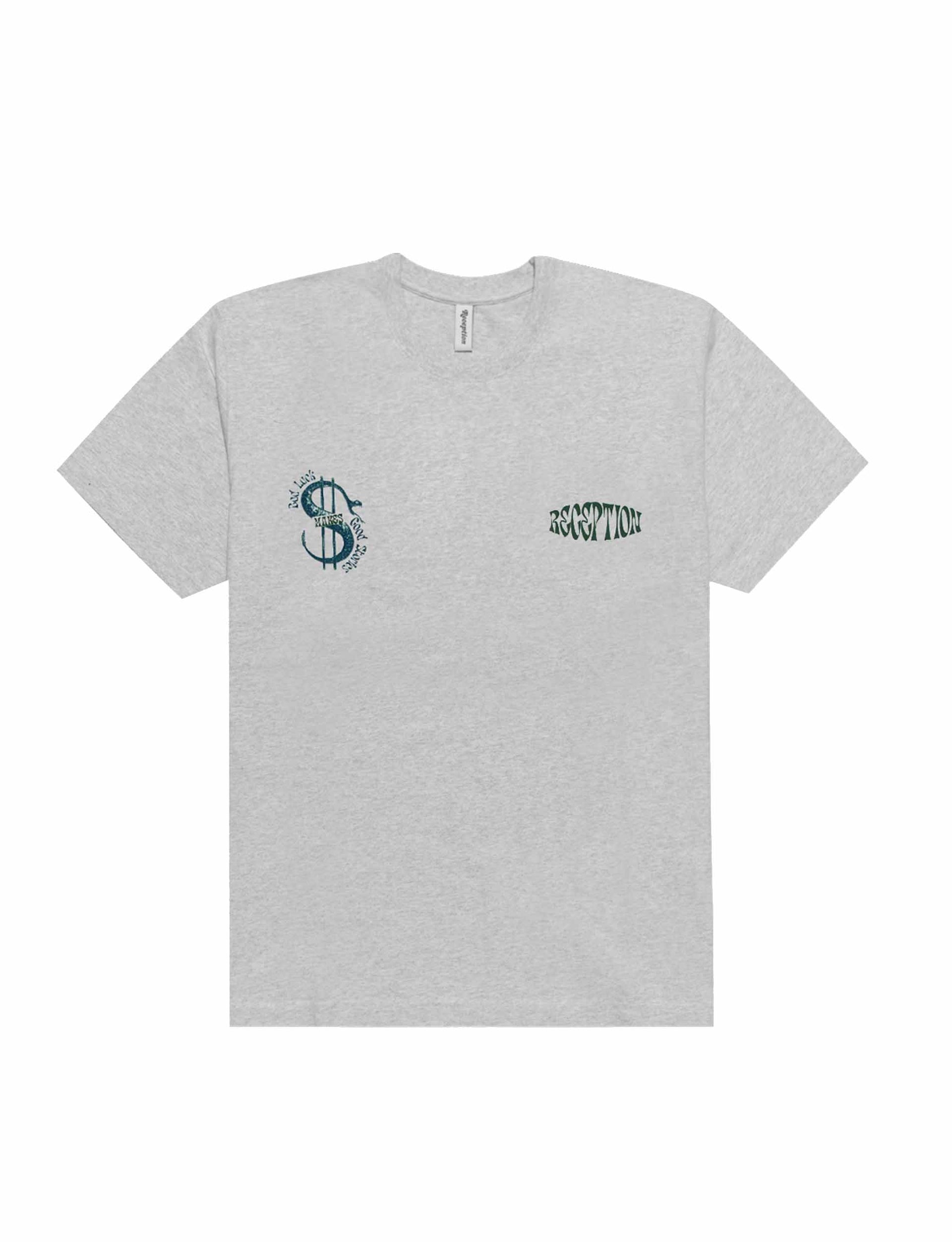 RECEPTION SS TEE BAD LUCK COTTON SINGLE JERSEY LIGHT ATHLETIC GREY