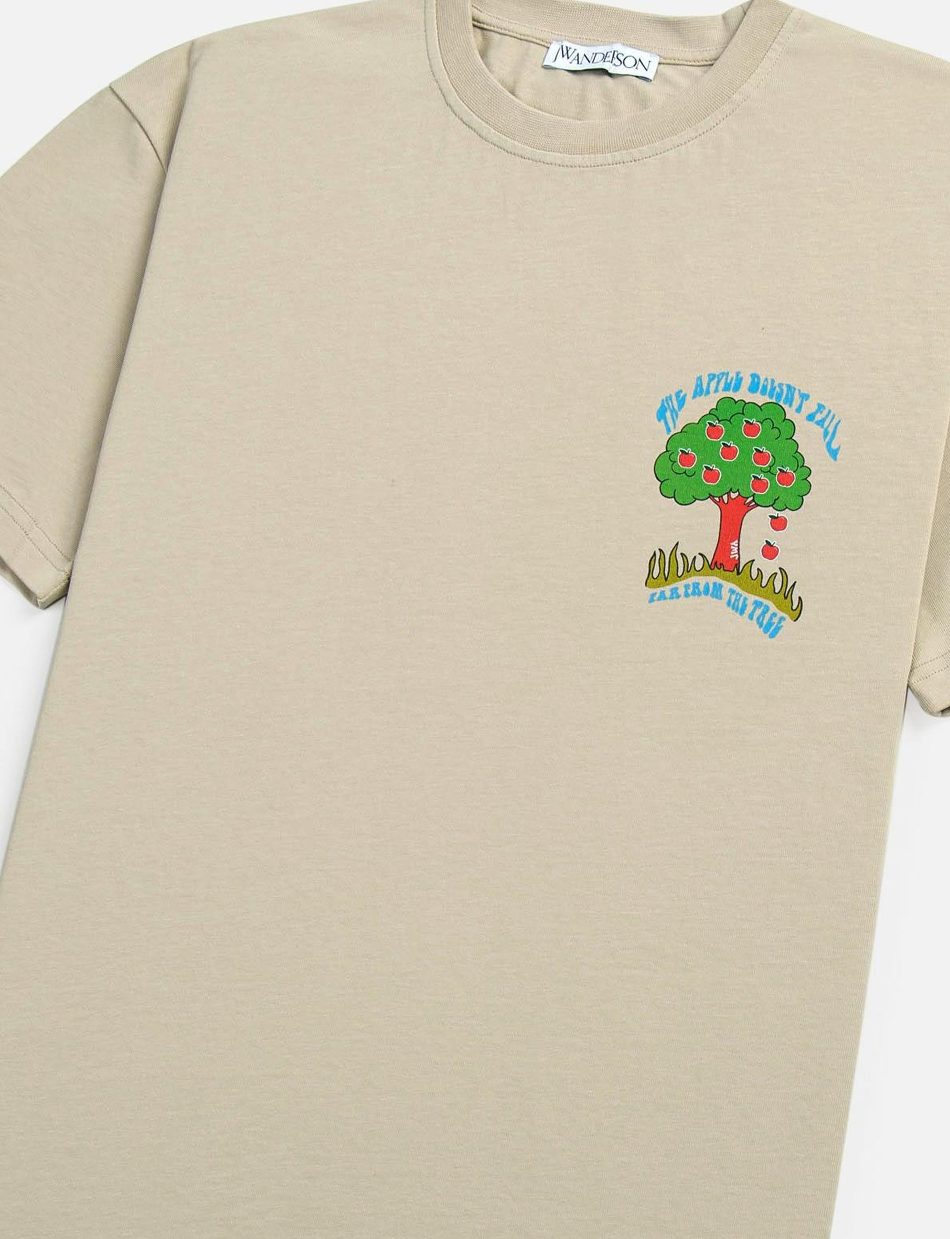 JW ANDERSON APPLE TREE LOGO T-SHIRT BEIGE