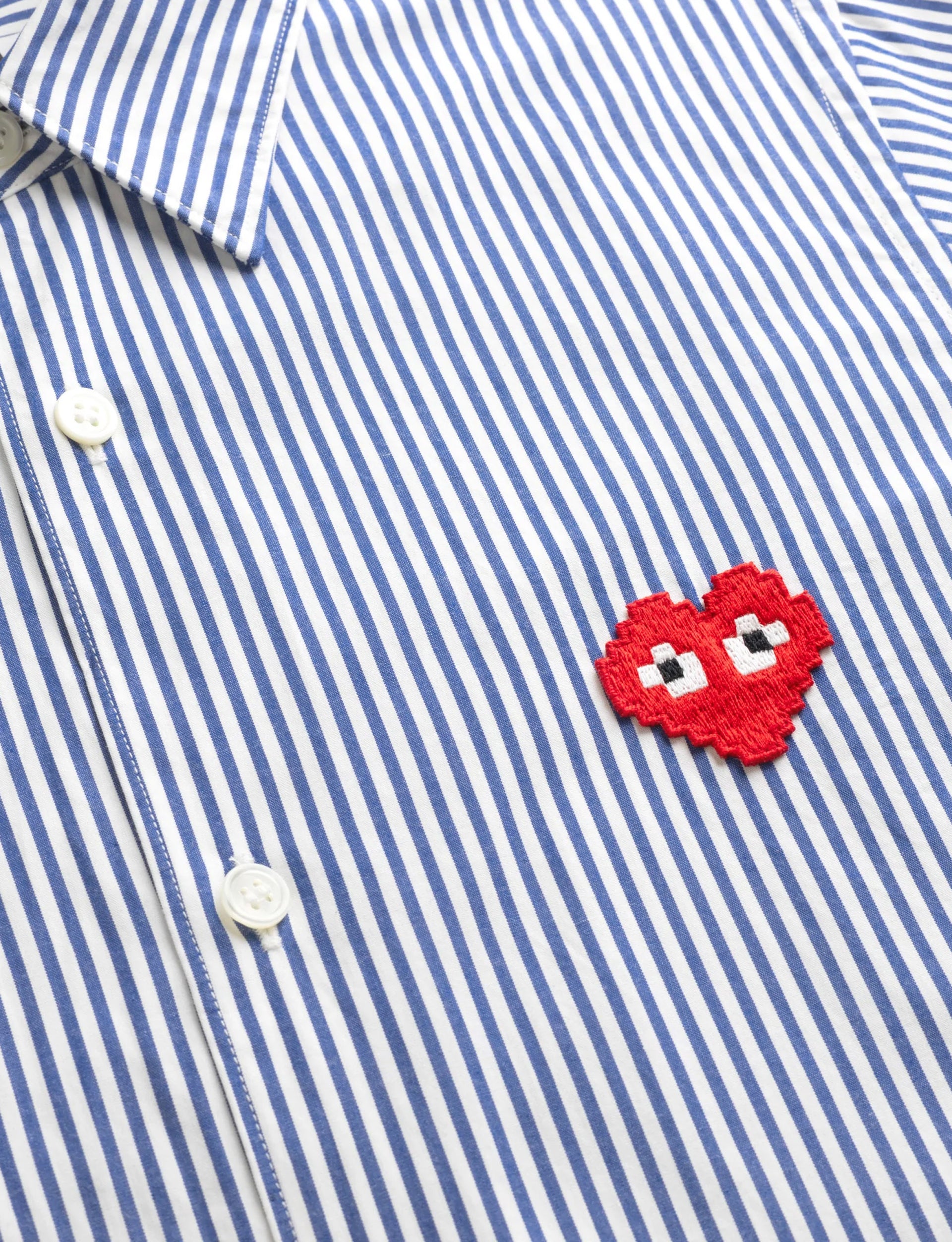COMME DES GARÇONS PLAY X THE ARTIST INVADER STRIPE SHIRT