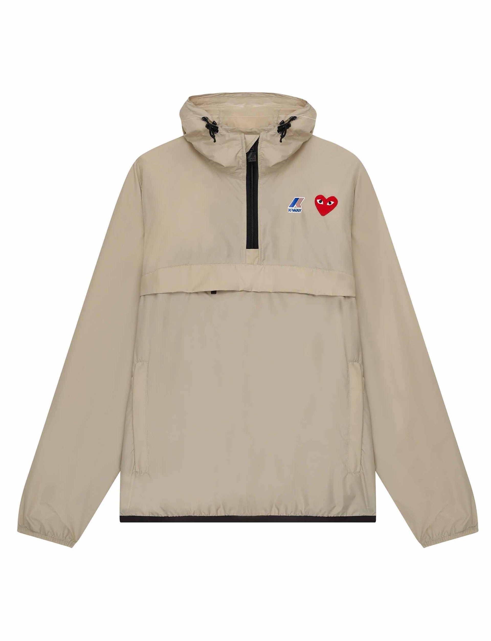 COMME DES GARÇONS PLAY X K-Way Half Zip Jacket (Beige)