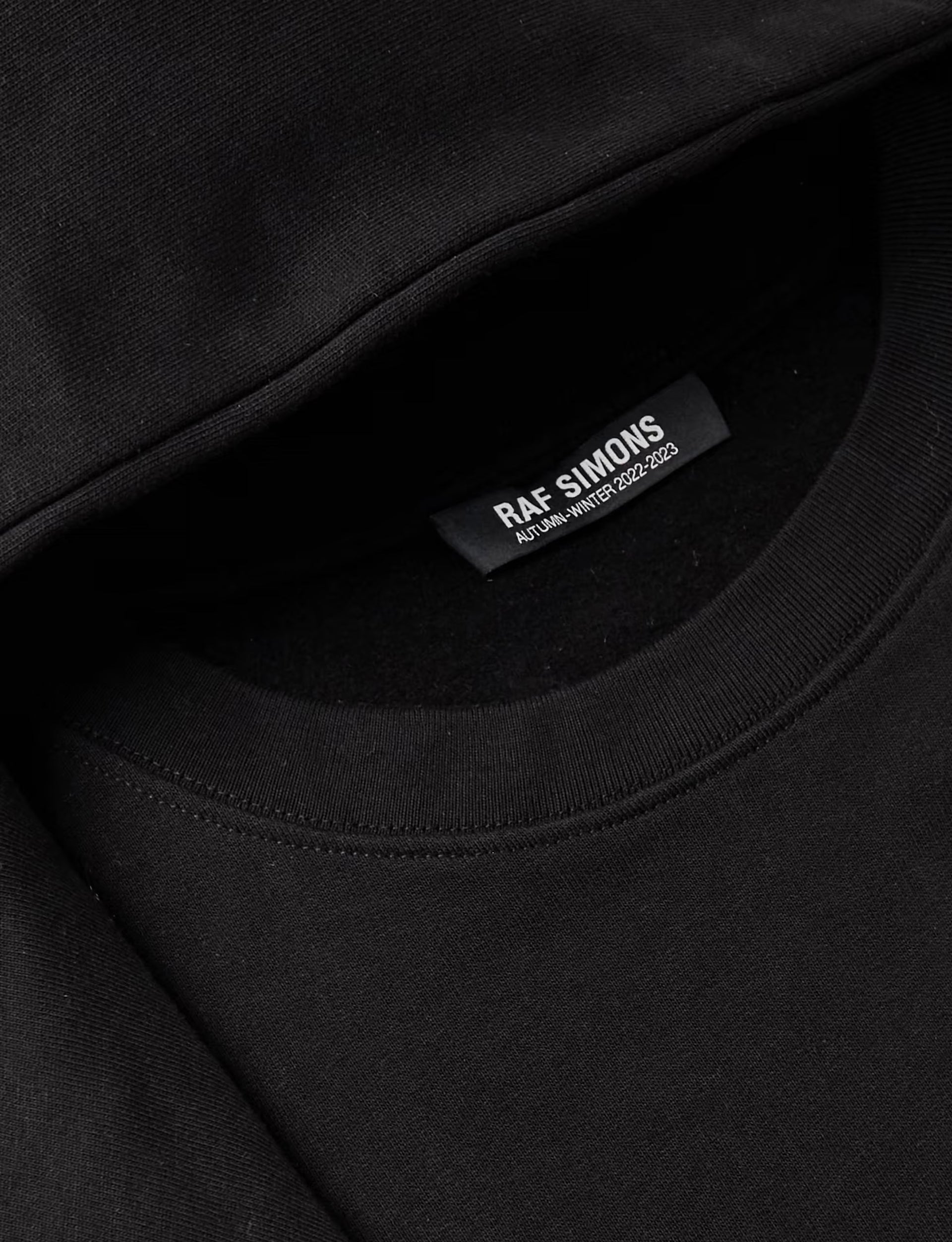 RAF SIMONS Regular fit hoodie with knot hood BLACK