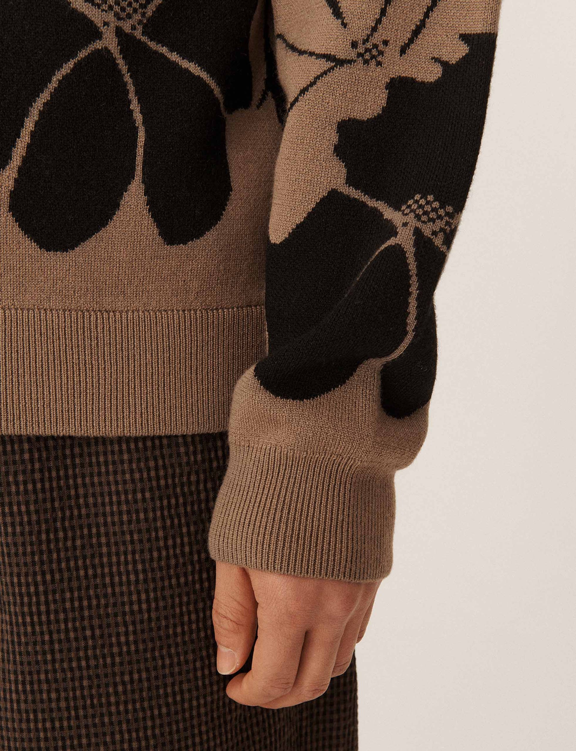 YMC RAT PACK MERINO WOOL KNITTED CARDIGAN BLACK BROWN