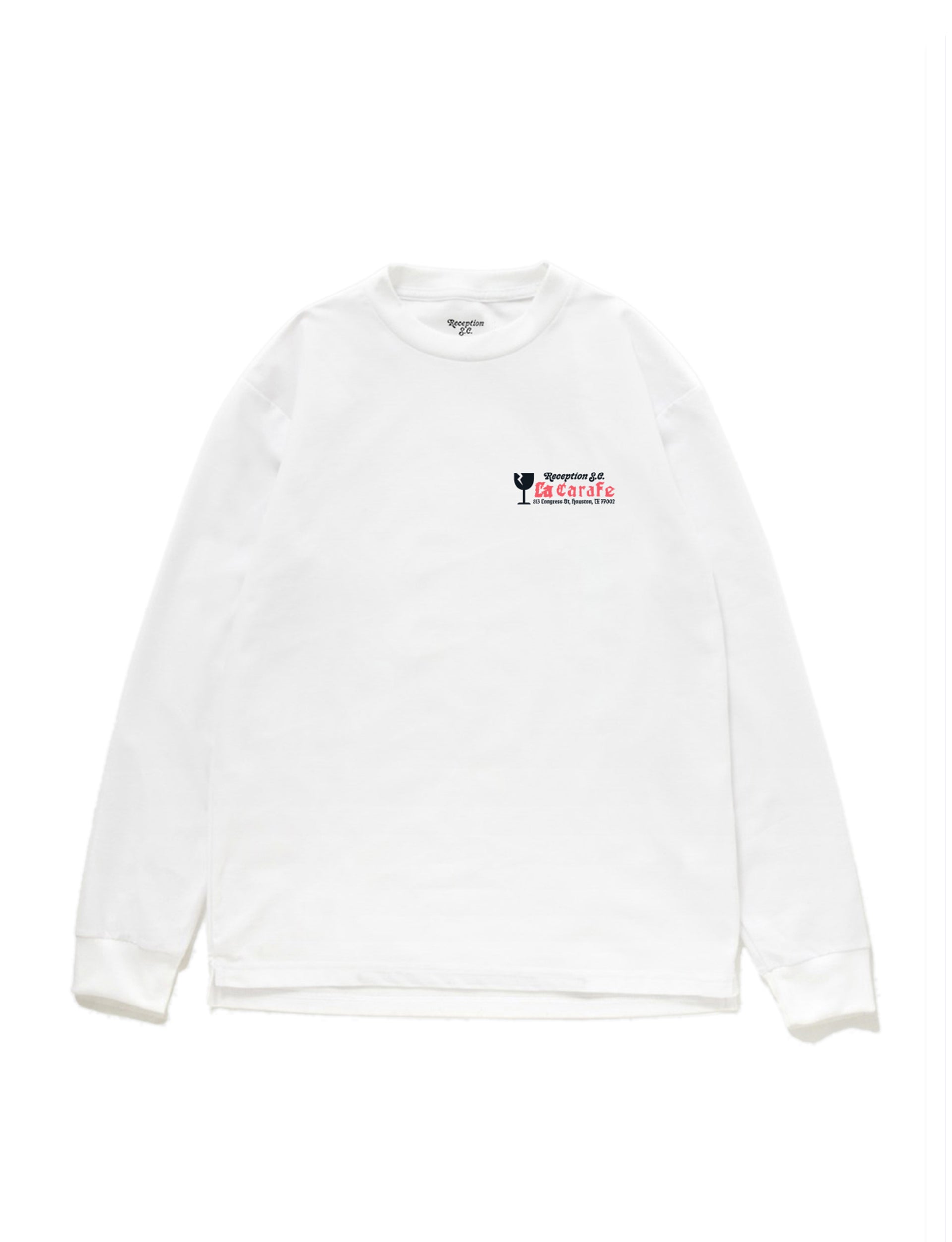 RECEPTION CLOTHING LS TEE CARAFE COTTON SINGLE JERSEY WHITE