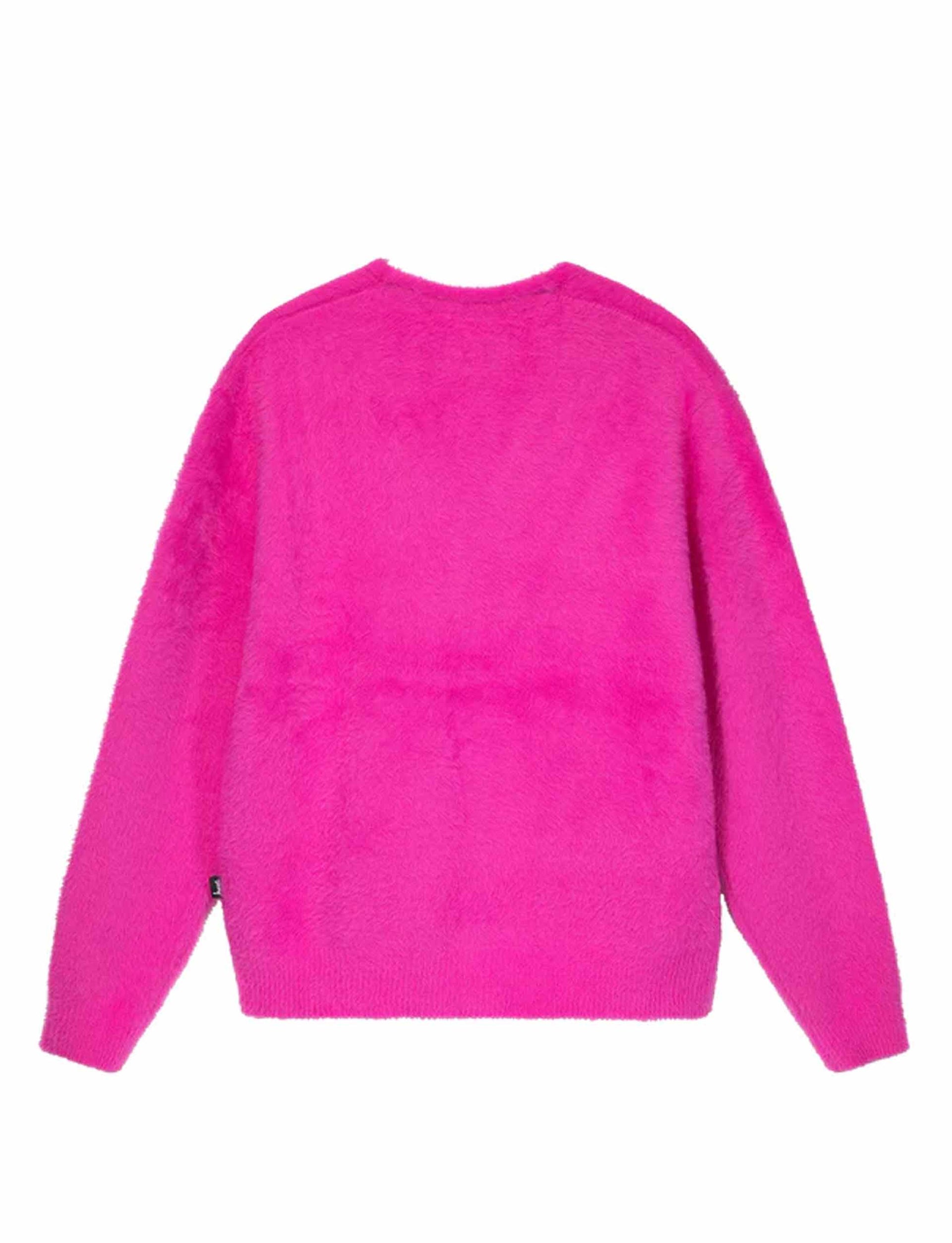 STÜSSY Shaggy Cardigan Fucshia