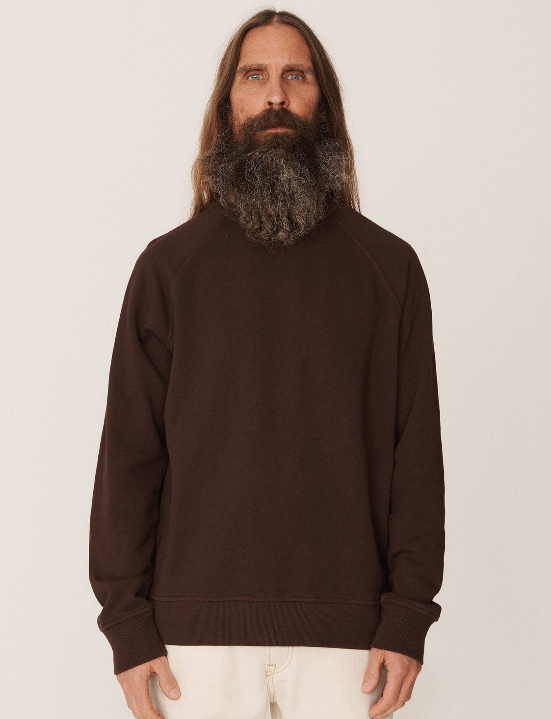YMC SHRANK LOOPBACK SWEATSHIRT BROWN