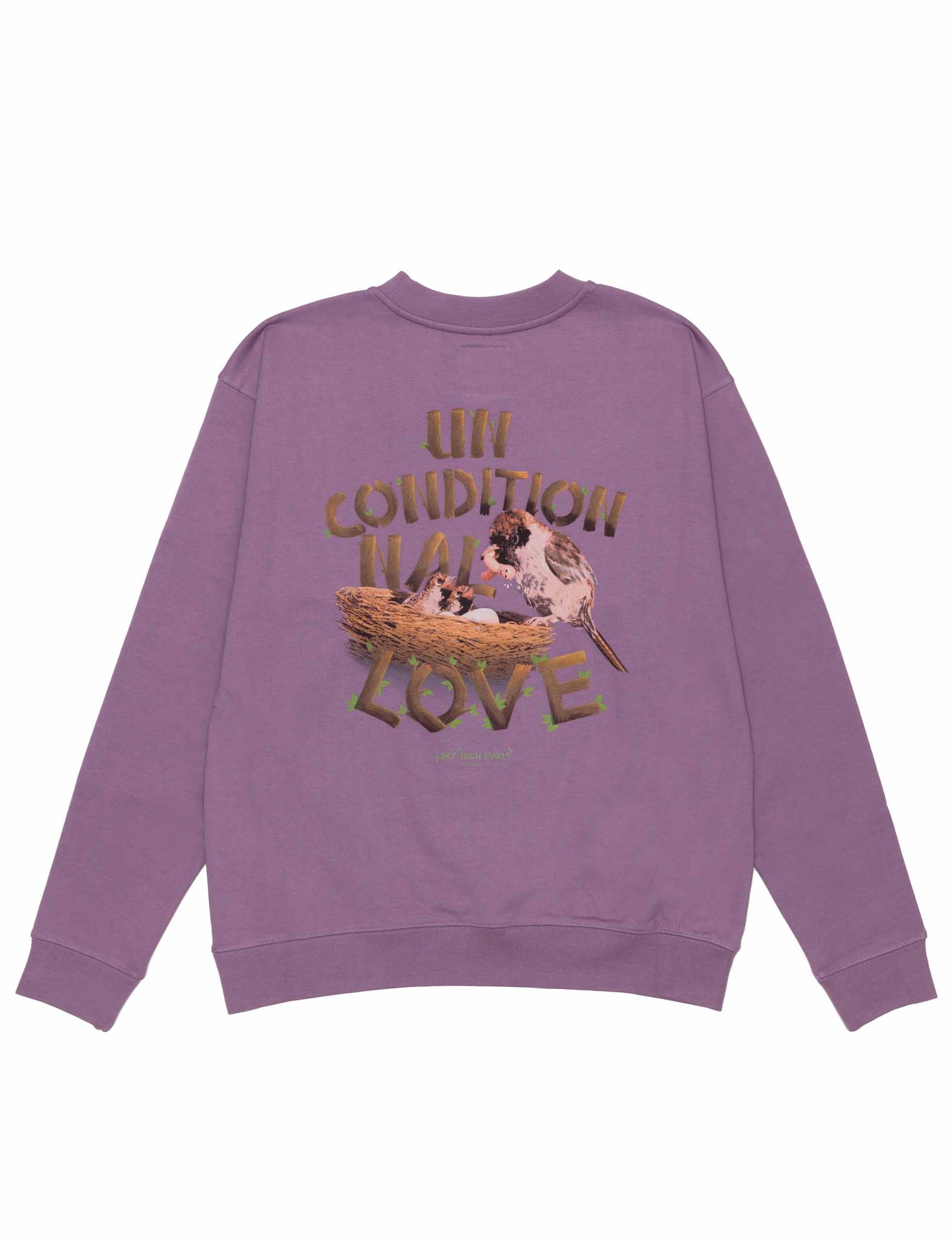 SKY HIGH FARM UNISEX UNCONDITIONAL LOVE SWEATSHIRT KNIT LILA