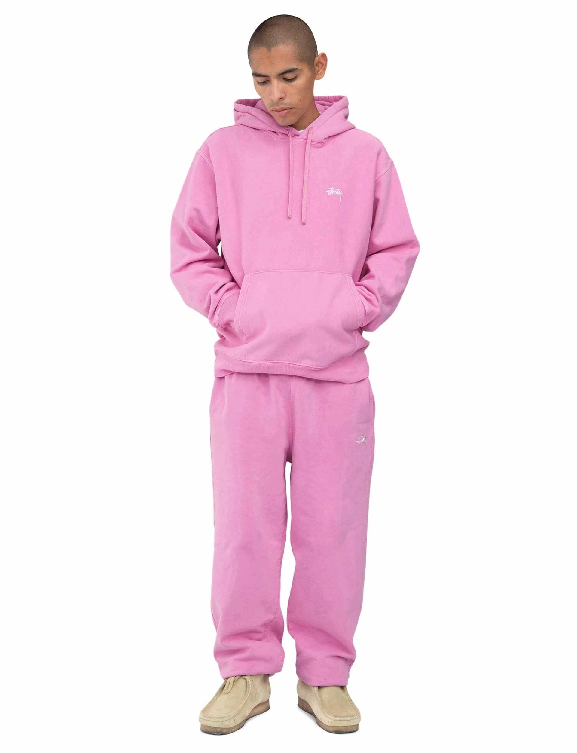 STÜSSY Stock Logo Hood PINK
