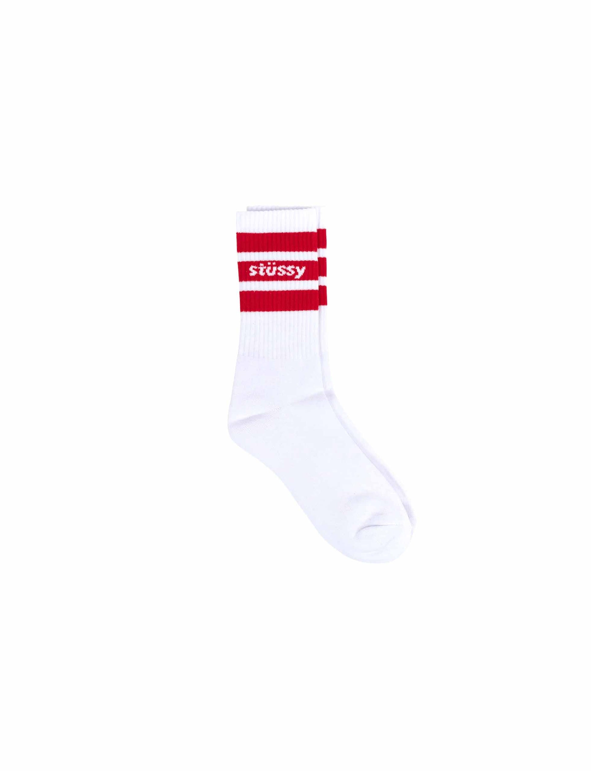 STÜSSY Stripe Crew Socks RED