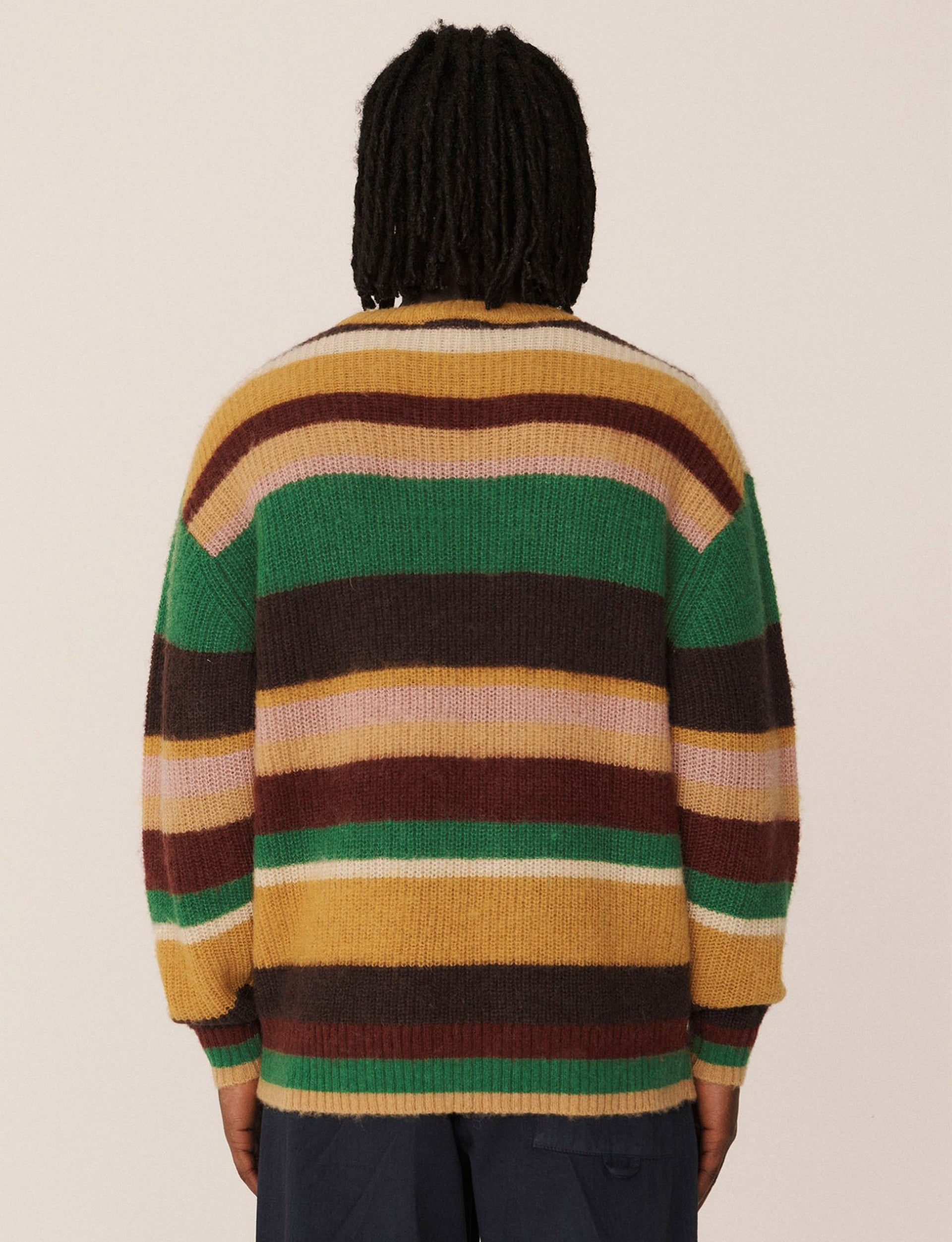 YMC UNDERTONES STRIPE CREWNECK JUMPER MULTI