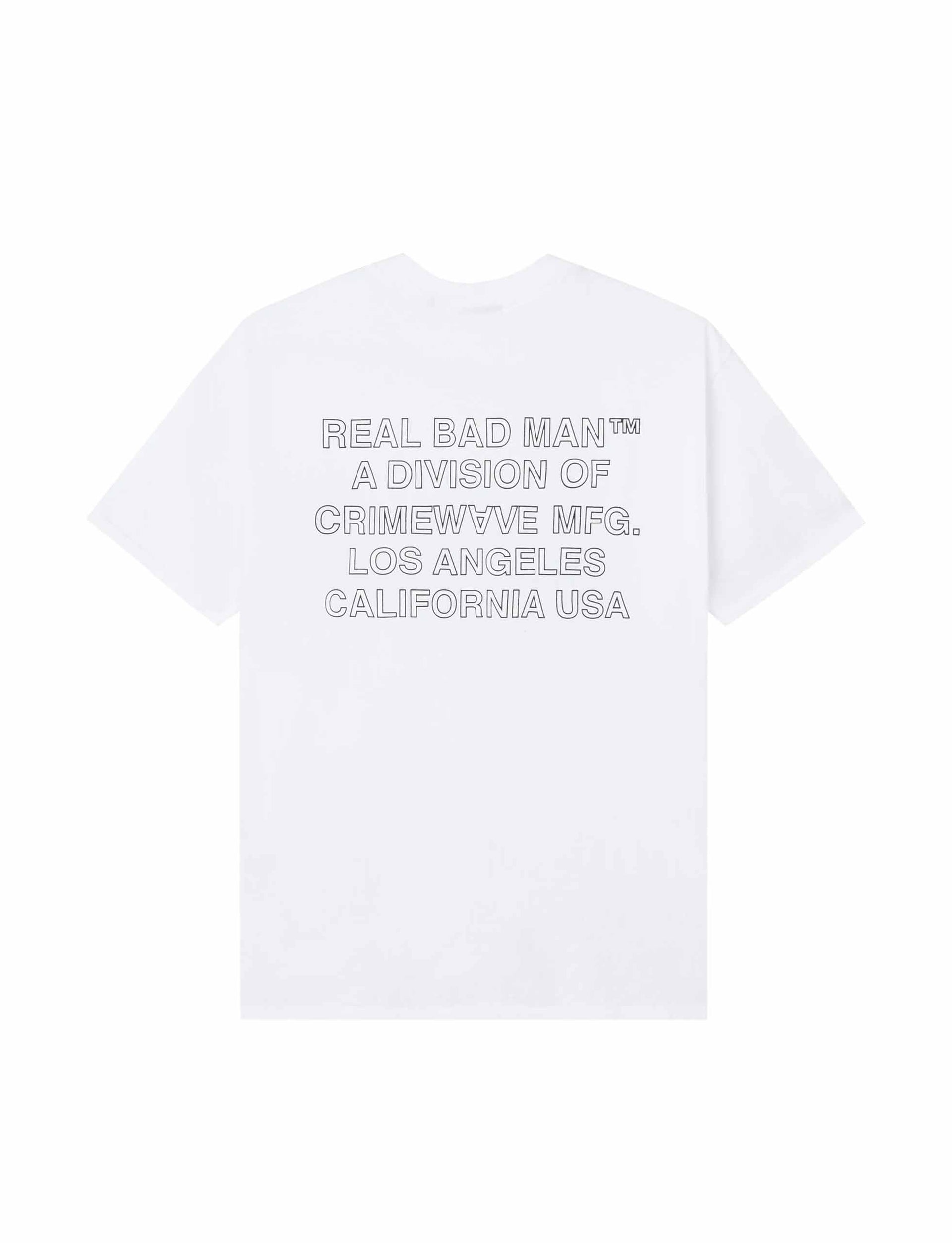 REAL BAD MAN CRIMEWAVE MFG S/S TEE WHITE