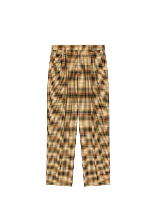 KENZO CHECKED PLEATED TAILORED PANT