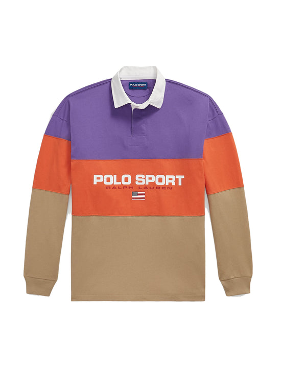POLO RALPH LAUREN BIG FIT POLO SPORT RUGBY SHIRT PURPLE LILAC MULTI