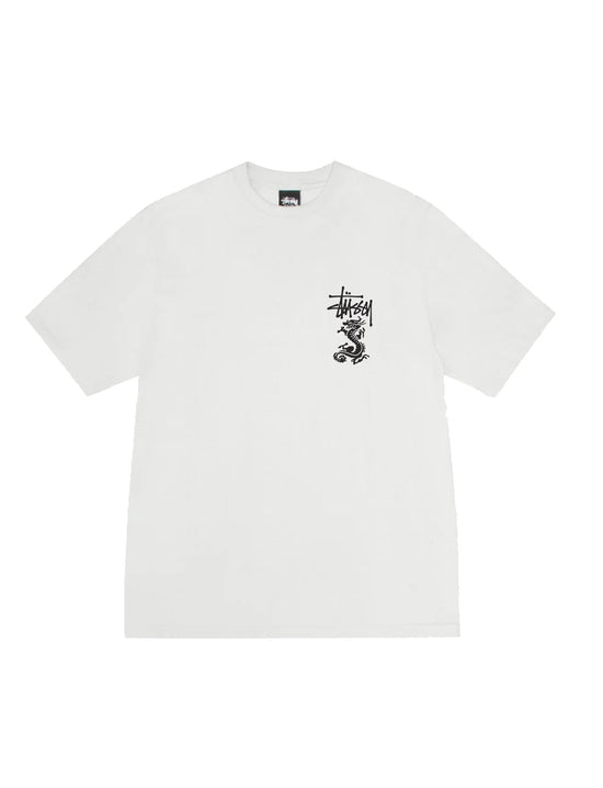STÜSSY Double Dragon Pig. Dyed Tee Natural