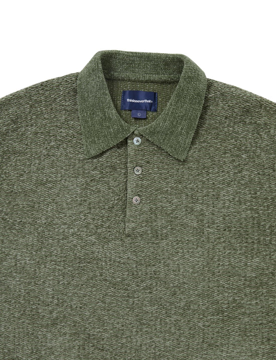 thisisneverthat Velvet Knit Polo Green