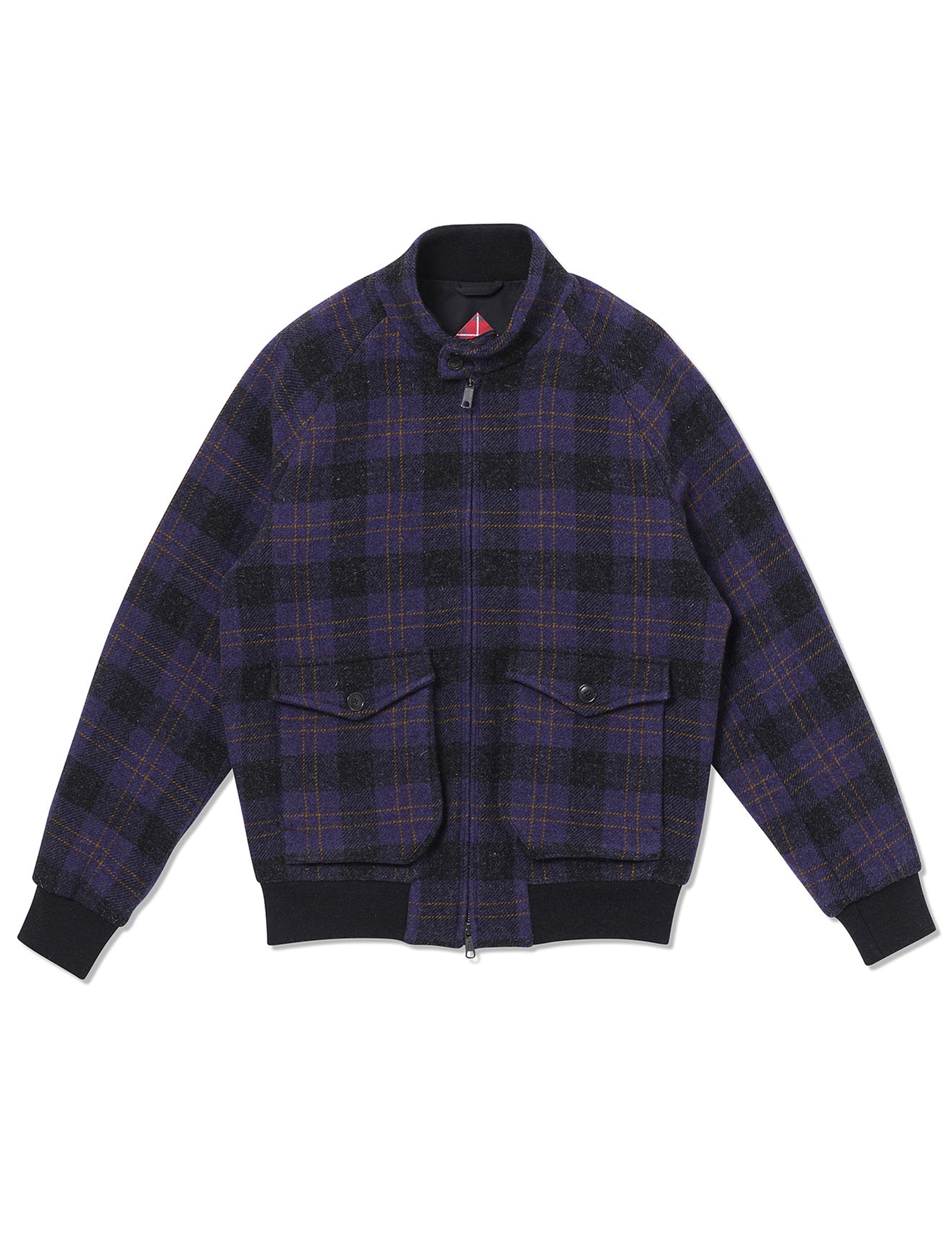 BARACUTA P.WOOL G9 AF POCKET UNPADDED 'GREY PURPLE PLAID'