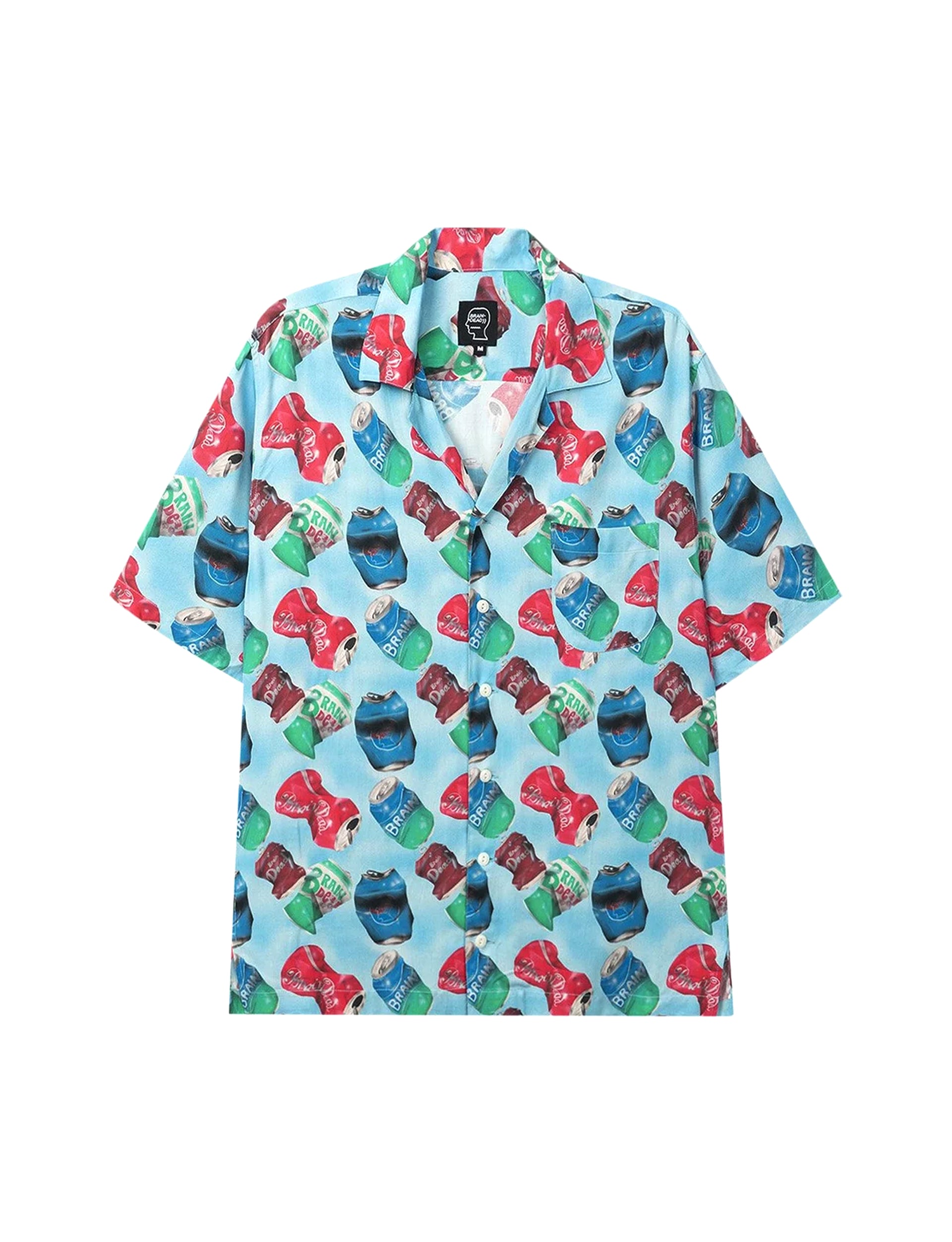 BRAIN DEAD SAaron Jupin Cans Short-Sleeve Hawaiian Shirt 'Blue'