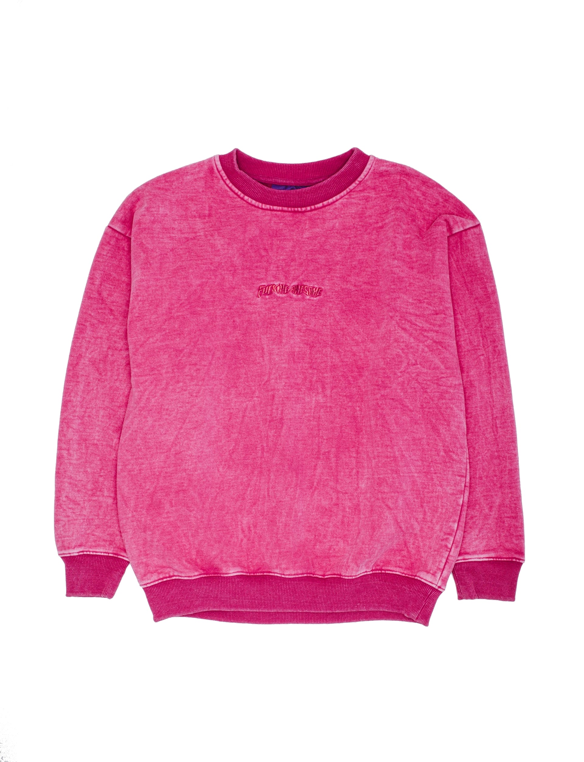 FUCKING AWESOME Little Stamp Snow Wash Crewneck Sweatshirt Magenta