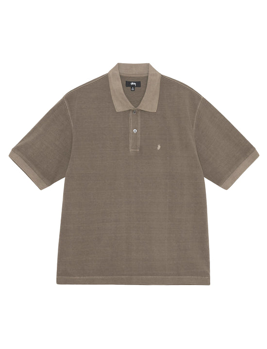 STÜSSY Pig. Dyed Pique Polo TAUPE