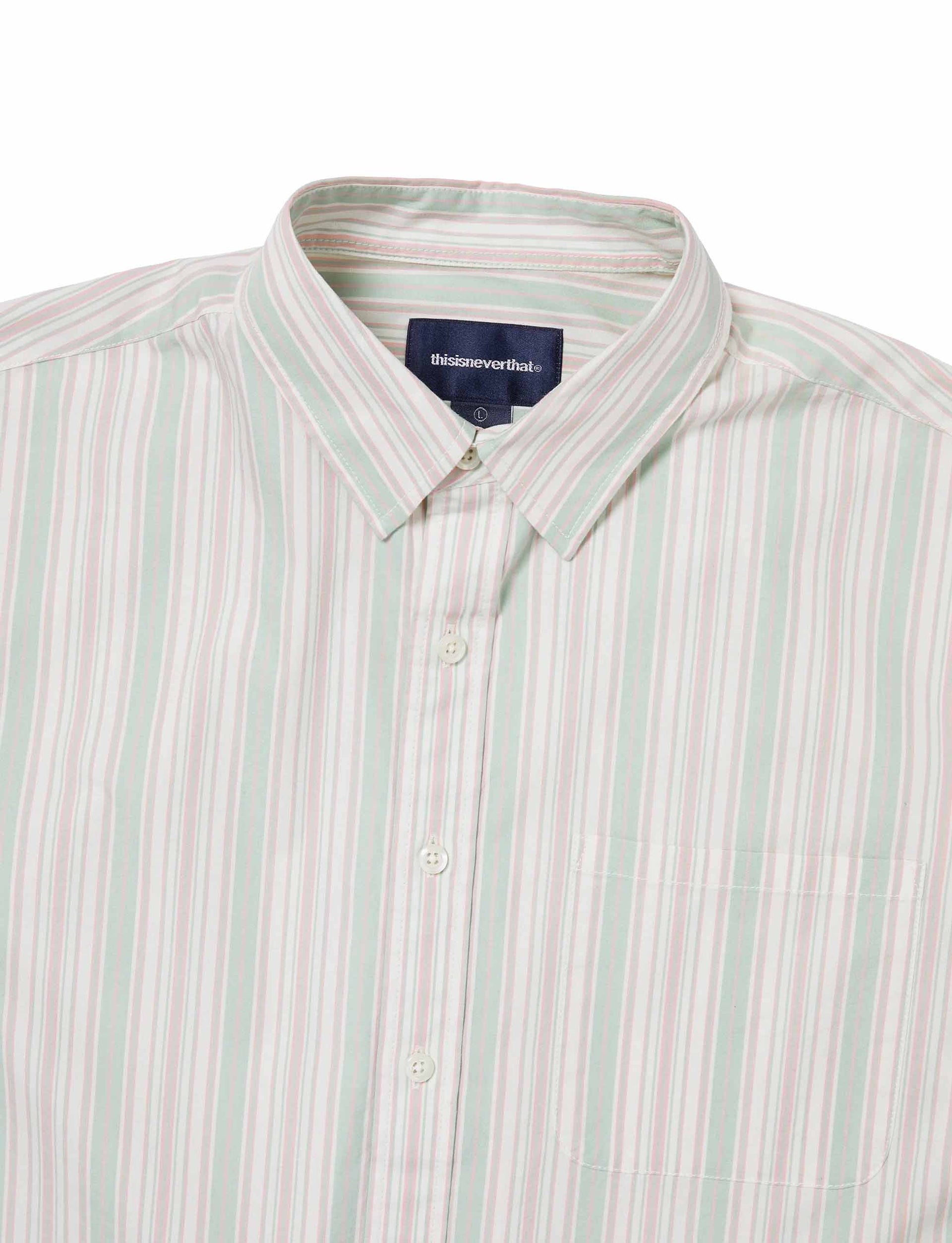 THISISNEVERTHAT Striped S/S Shirt GREEN