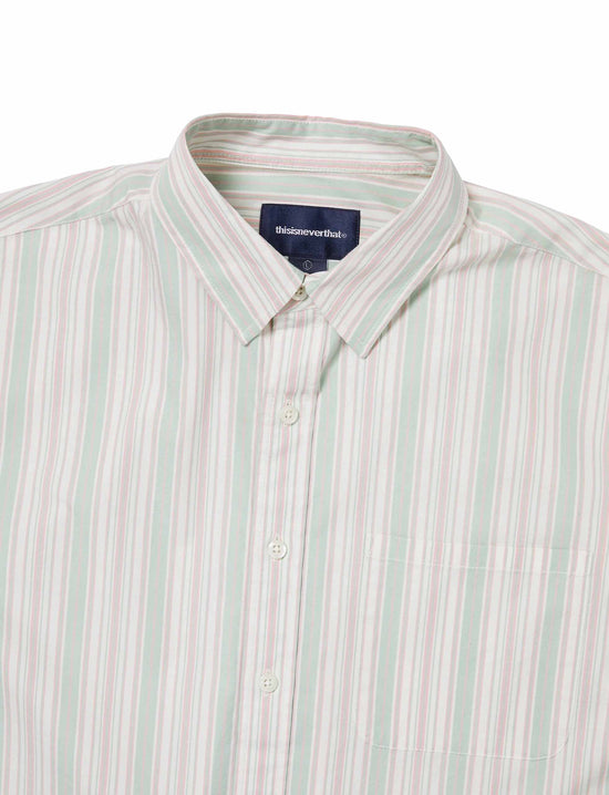 THISISNEVERTHAT Striped S/S Shirt GREEN