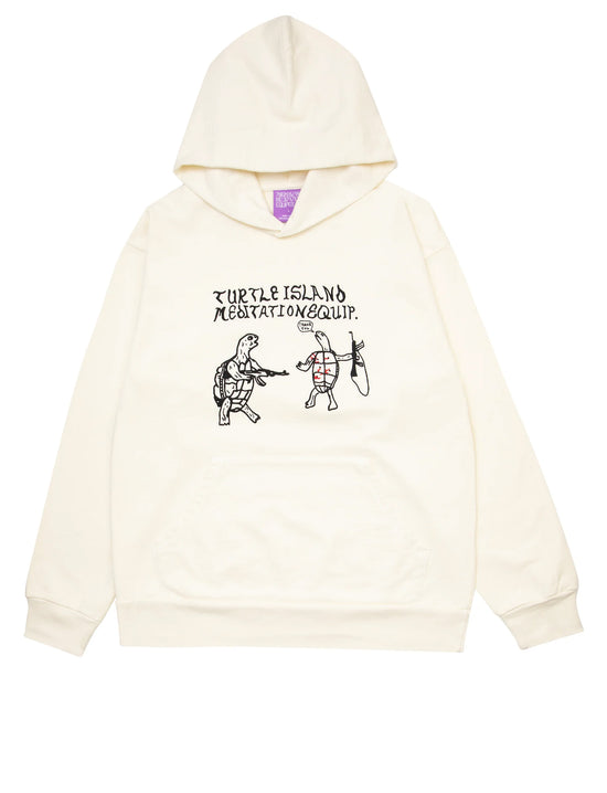 TURTLE ISLAND MEDITATION EQUIPMENT A.K T.I.M.E HOODIE WHITE