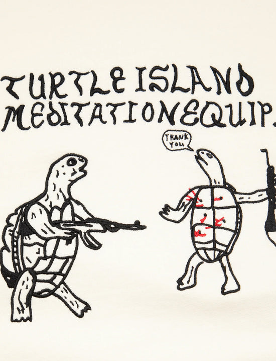 TURTLE ISLAND MEDITATION EQUIPMENT A.K T.I.M.E HOODIE WHITE