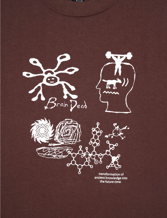 BRAIN DEAD ANCIENT KNOWLEDGE TSHIRT - BERRY