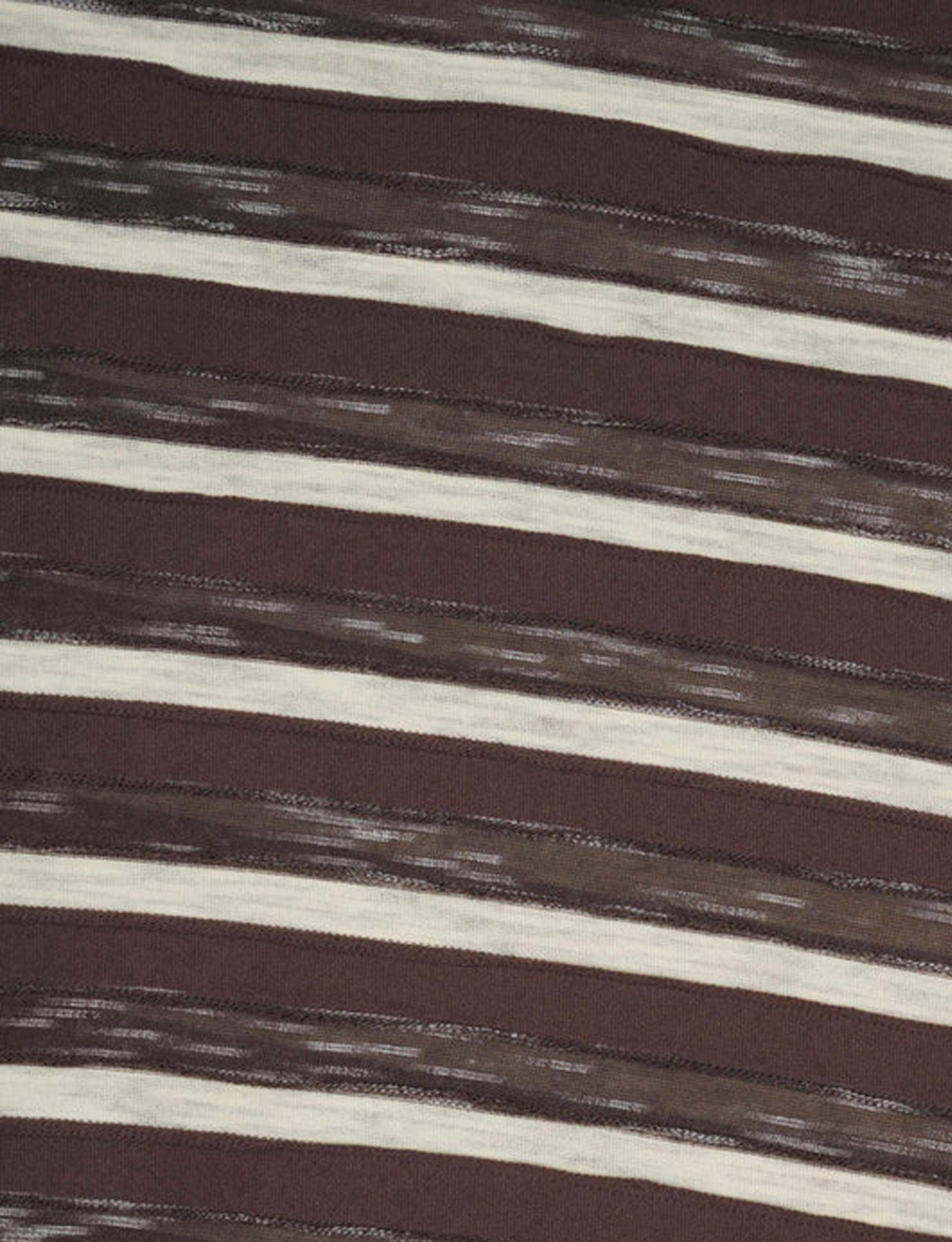 BRAIN DEAD CASEY STRIPED T-SHIRT - COFFEE