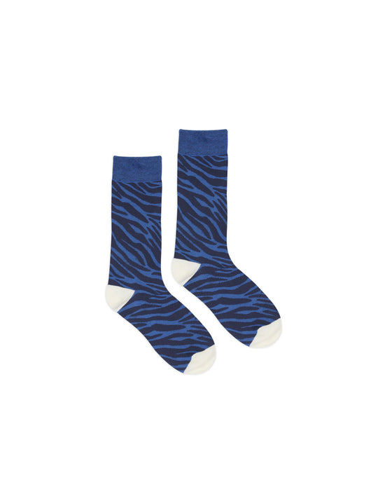 BRAIN DEAD Logohead Dress Socks - Blue Zebra
