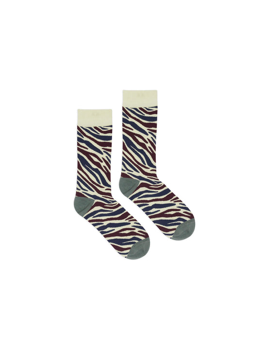 BRAIN DEAD Logohead Dress Socks - Multi Zebra