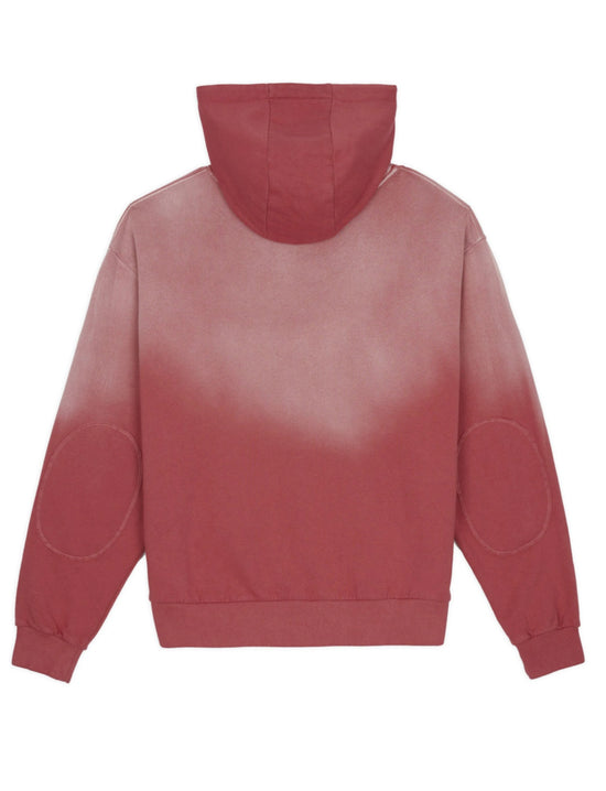 BRAIN DEAD PADDED ELBOW ZIP-UP HOODIE - BRICK