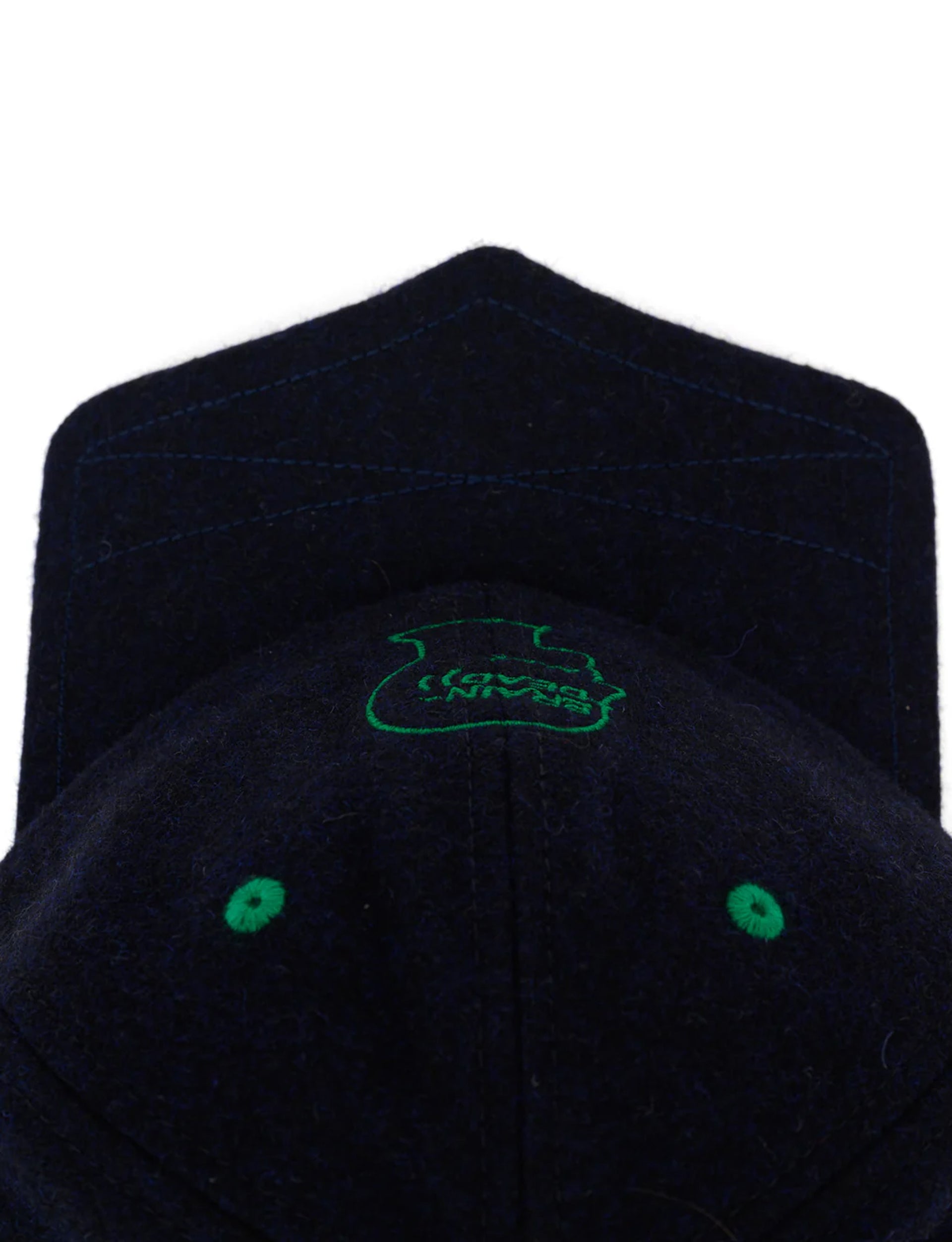 Brain Dead Batwing Logohead Flannel Hat - Navy