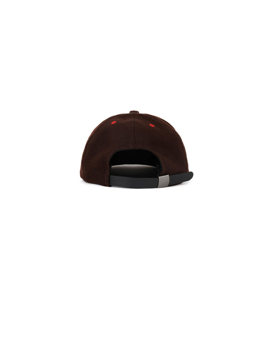 Brain Dead Flannel Logohead 6 Panel Hat- Brown