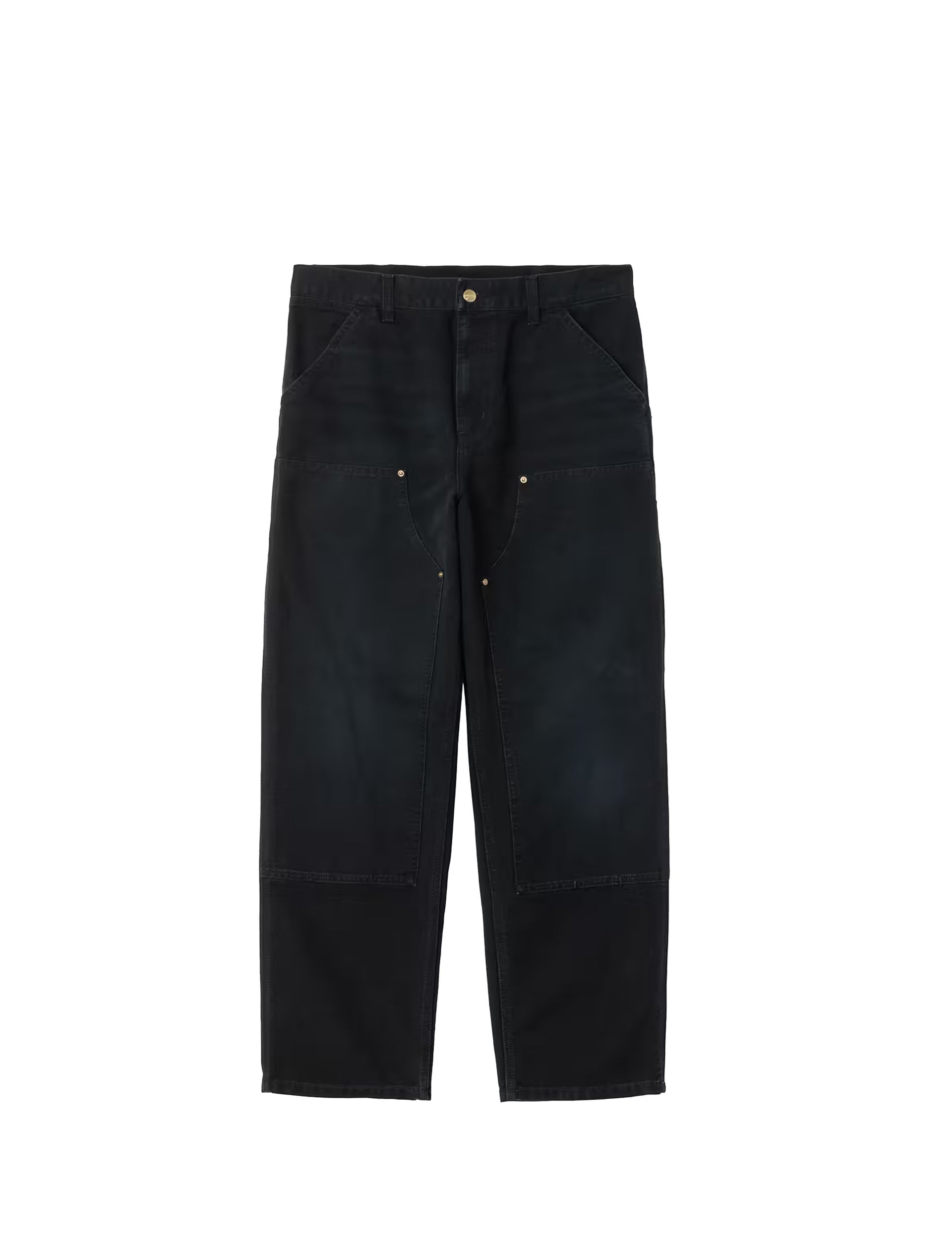 CARHARTT WIP Double Knee Pant 'Dearborn' Canvas Black, stone canvas