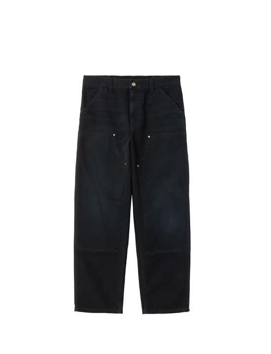 CARHARTT WIP Double Knee Pant 'Dearborn' Canvas Black, stone canvas