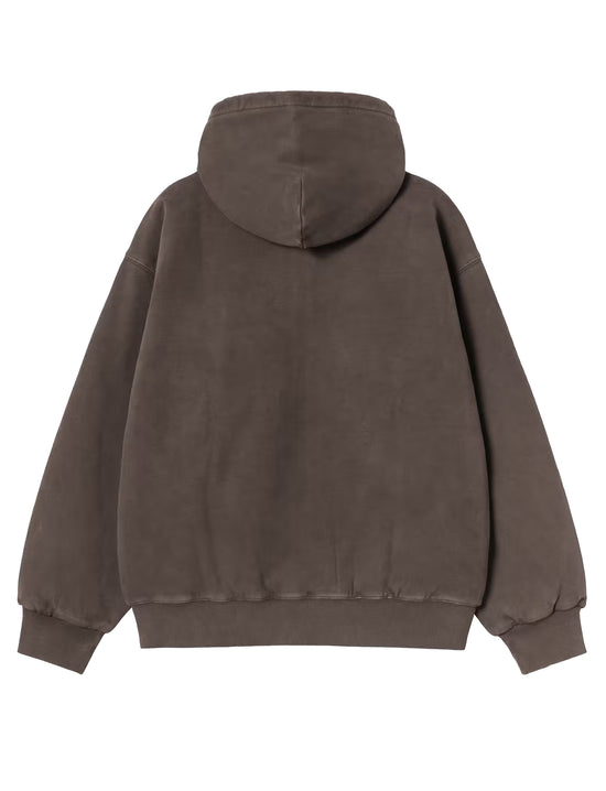 CARHARTT WIP Hooded Vista Zip Sweatshirt Tobacco, garment dyed