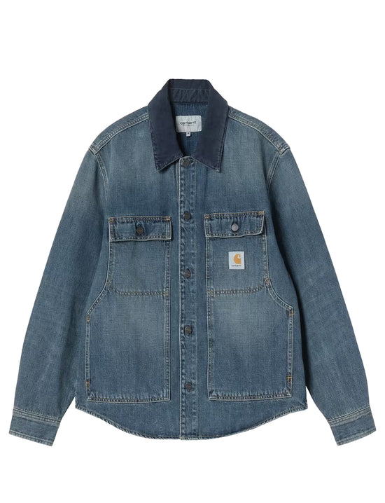 CARHARTT WIP Oakland Shirt Jac Blue / Dark Navy, Worn used wash