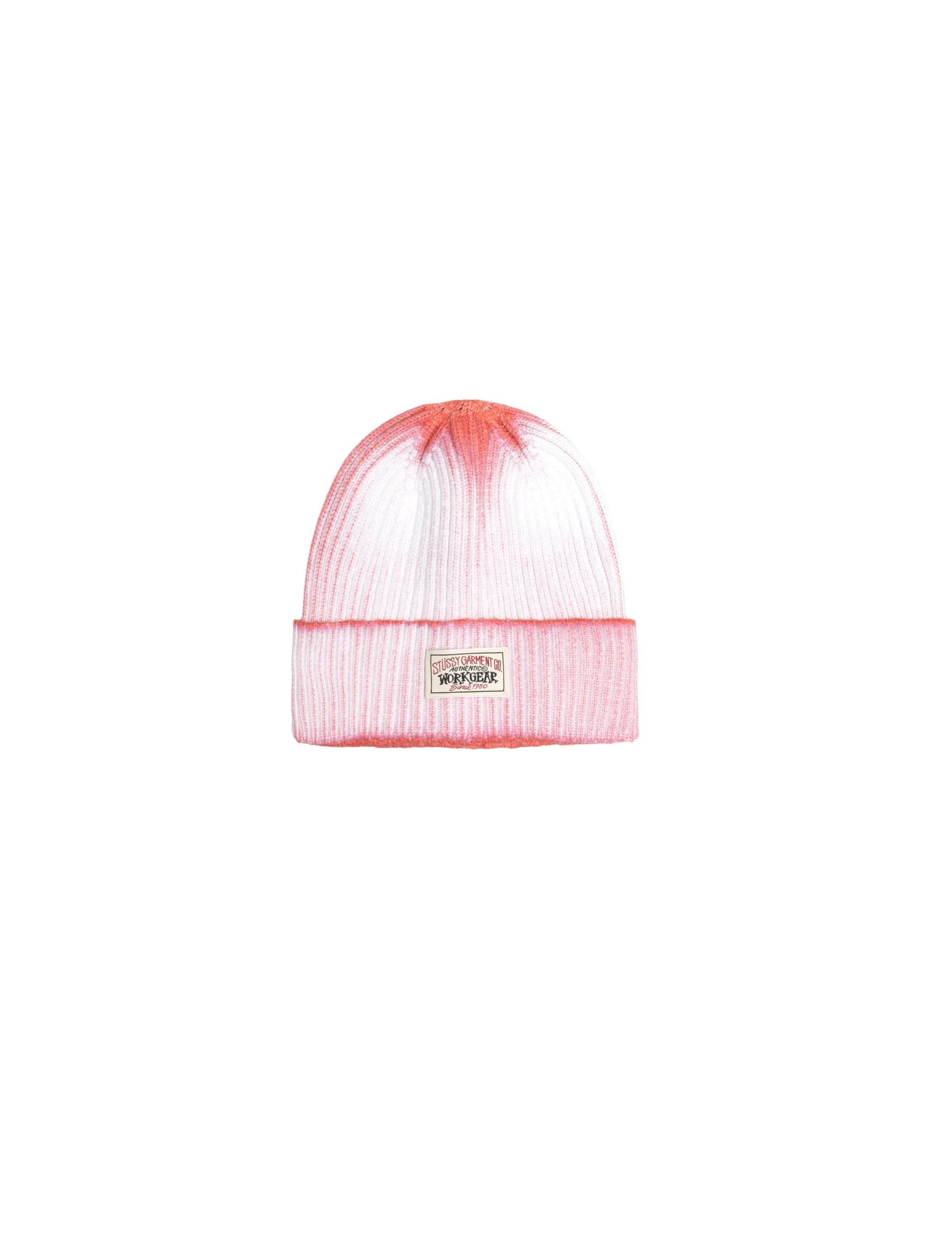 STÜSSY WORKGEAR SPRAY CUFF BEANIE ORANGE