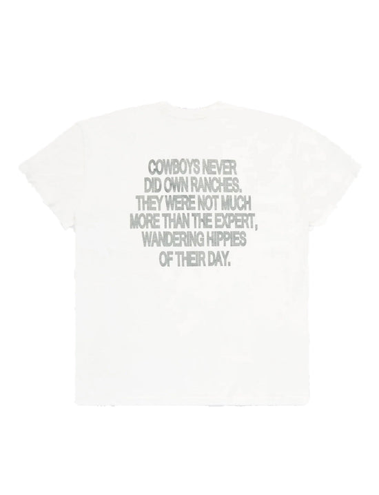 ONE OF THESE DAYS COWBOY HIPPIES POCKET TEE WHITE