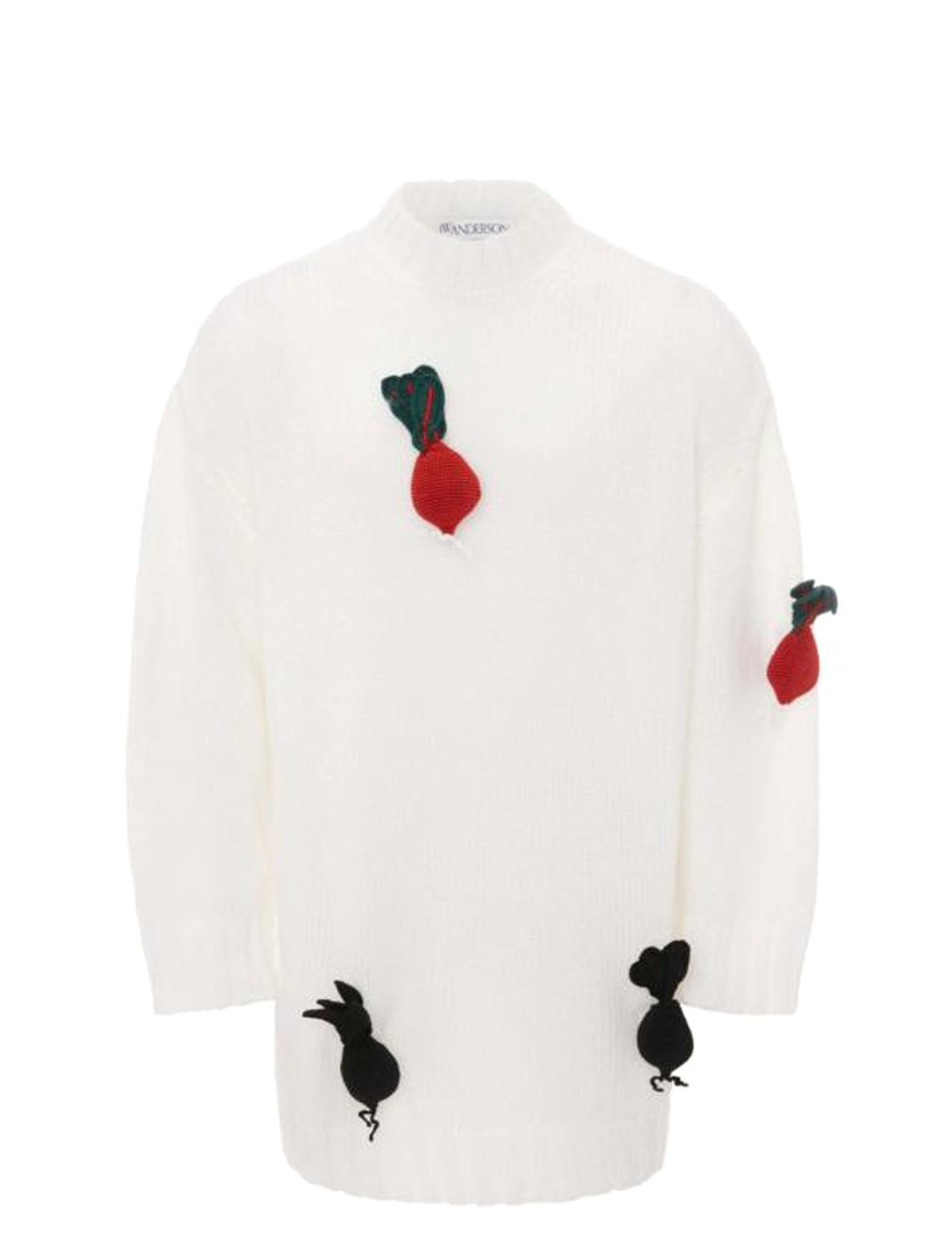 JW ANDERSON 3D RADISH CREWNECK JUMPER WHITE