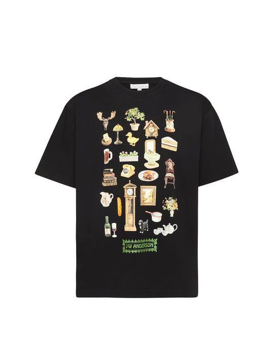 JW ANDERSON DIORAMA PRINTED T-SHIRT BLACK