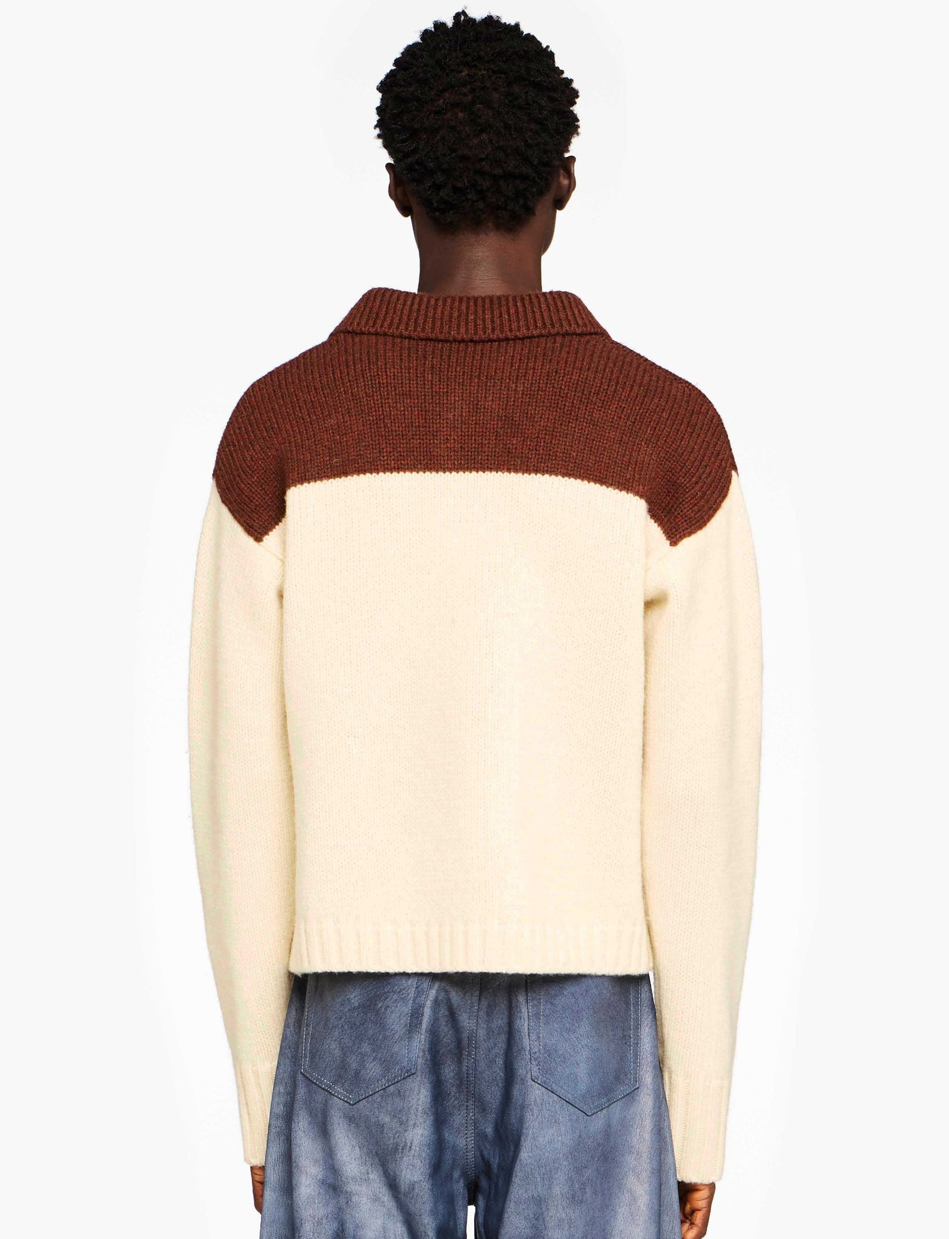 JW ANDERSON HOUSE POLO JUMPER FLAX