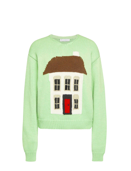 JW ANDERSON HOUSE' GRAPHIC SWEATER SPEARMINT