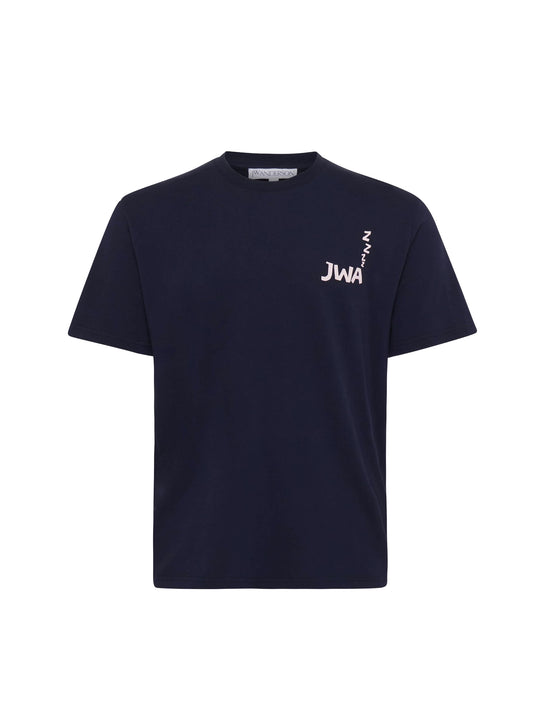 JW ANDERSON JWA BACK PRINT T-SHIRT NAVY