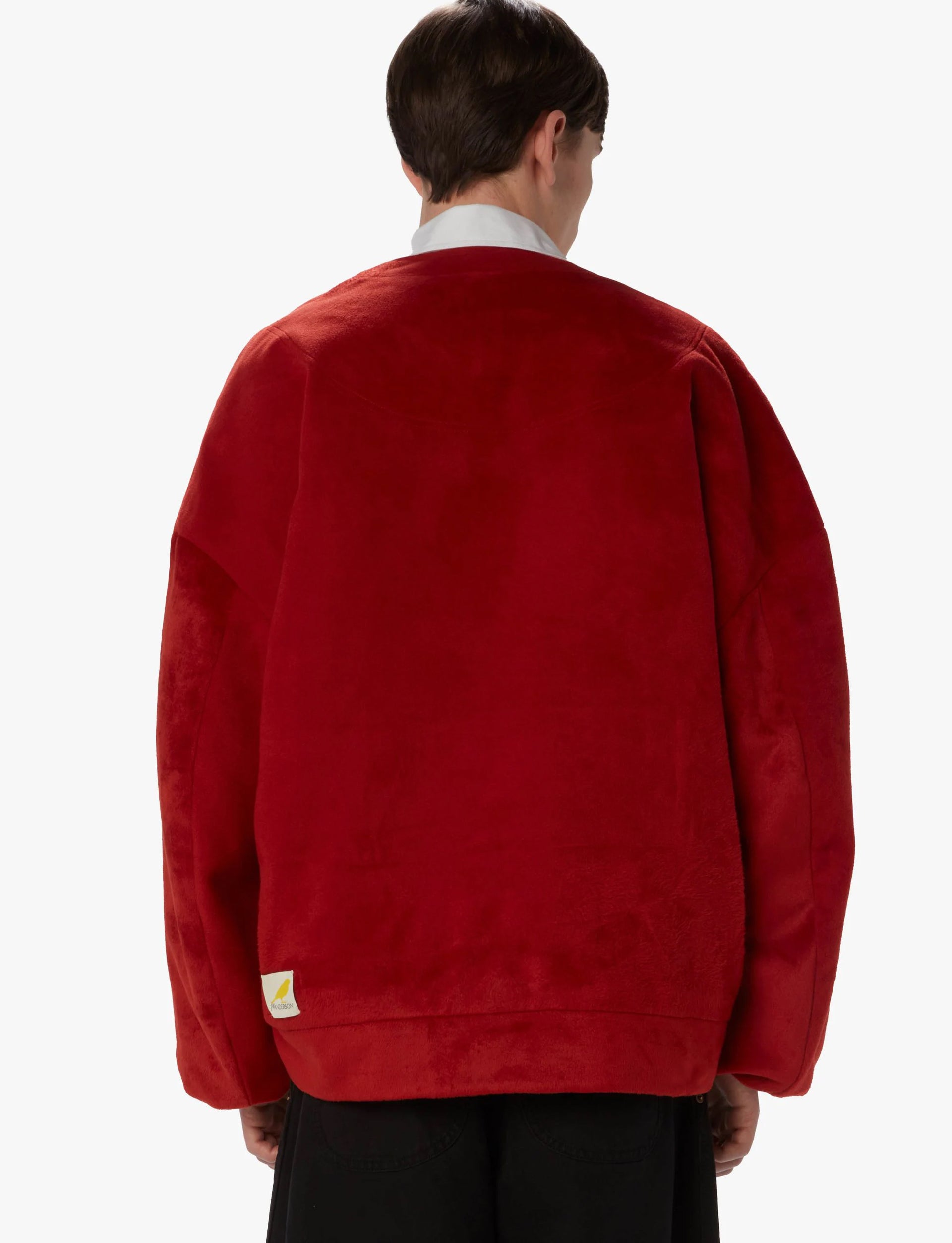 JW ANDERSON OVERSIZED V-NECK CARDIGAN RUST