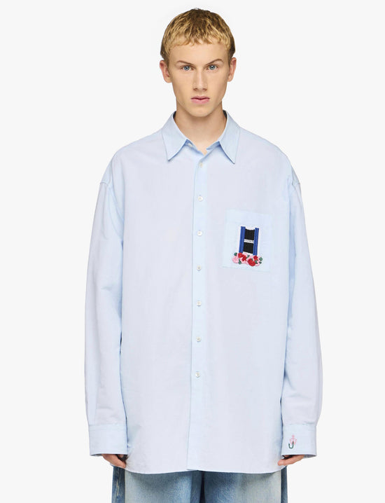 JW ANDERSON WINDOW' EMBROIDERED SHIRT LIGHT BLUE