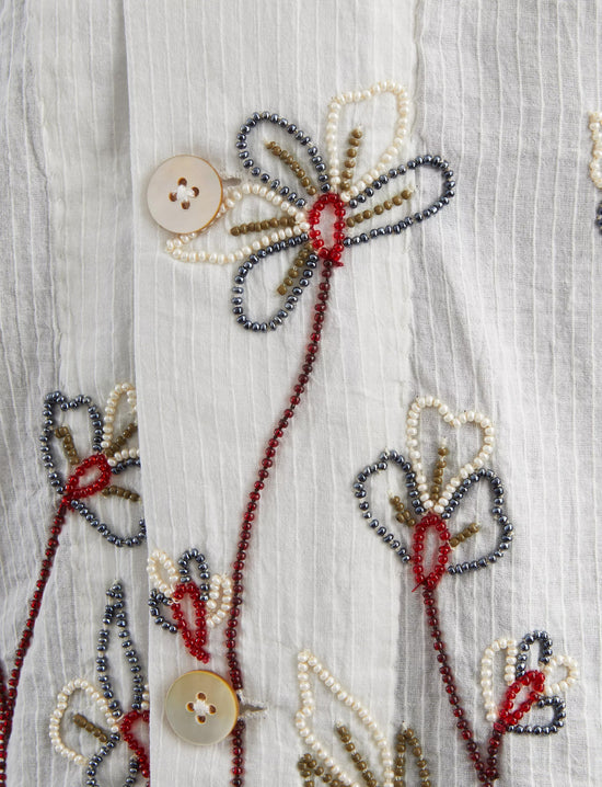 KARTIK RESEARCH  Box Shirt Cotton Hand Embroidered Handwoven Fabric Natural Cotton