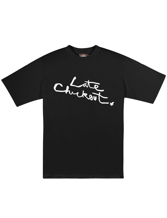 LATE CHECKOUT Black Signature Tee